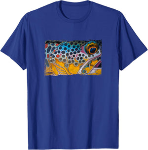Brown Trout and Dry Fly Derek DeYoung T-Shirt - T-Shirt | Royal