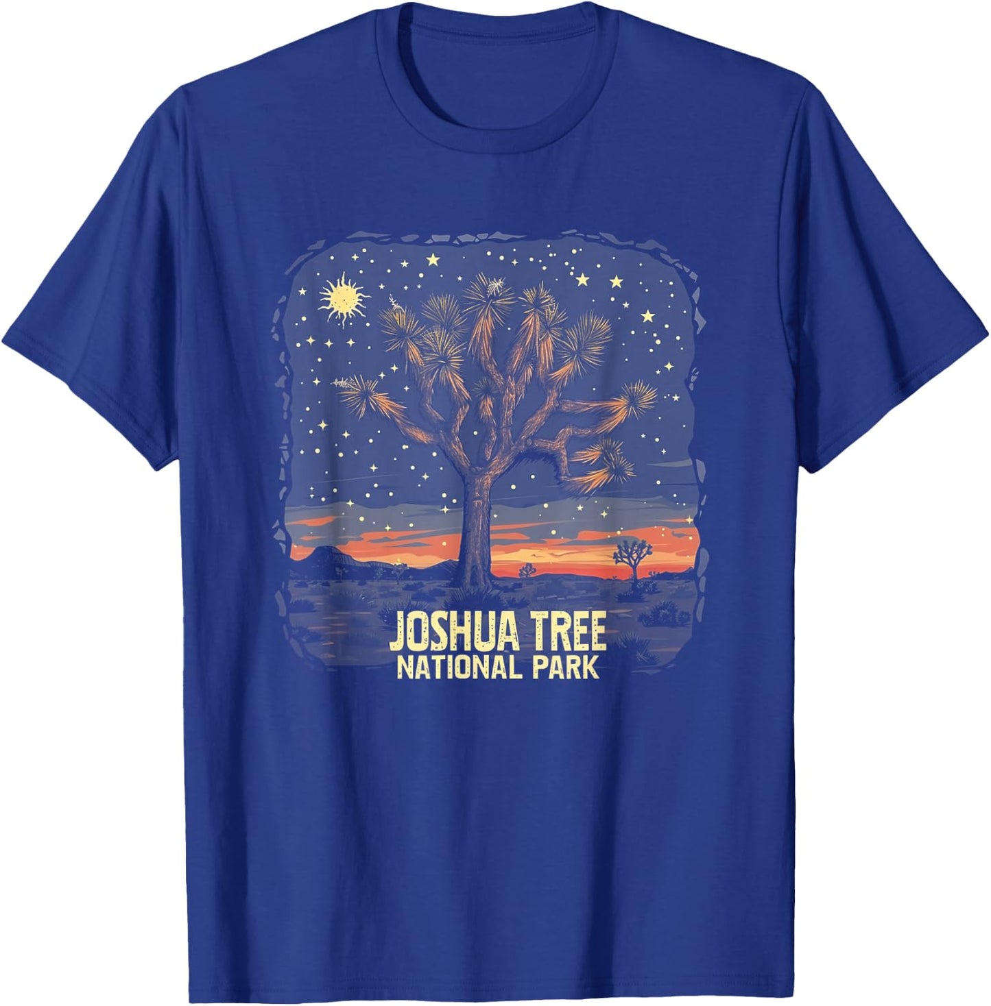 Joshua Tree - US National Park Vintage Men Women Kids Retro T-Shirt - T-Shirt | Royal