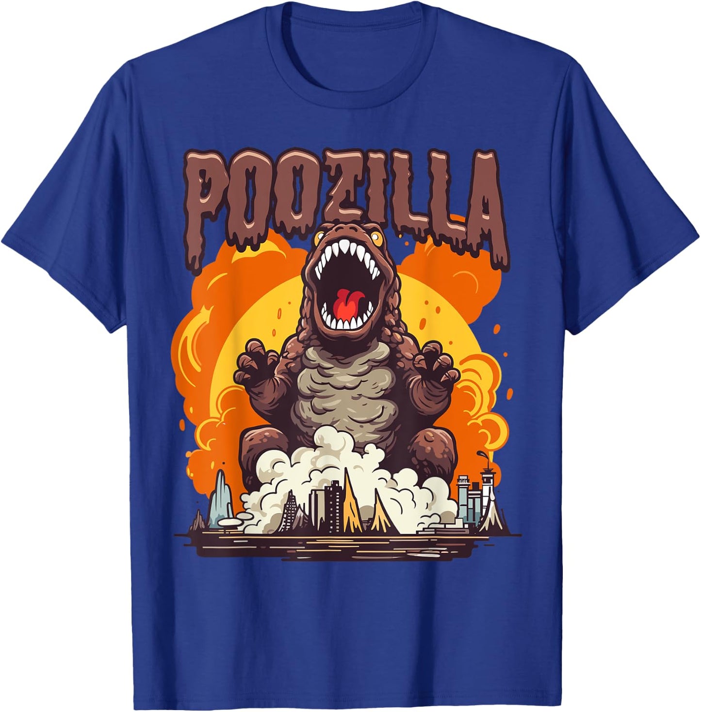 Poozilla Explosive Monstrous Diarrhea Poop Meme Funny T-Shirt - T-Shirt | Royal