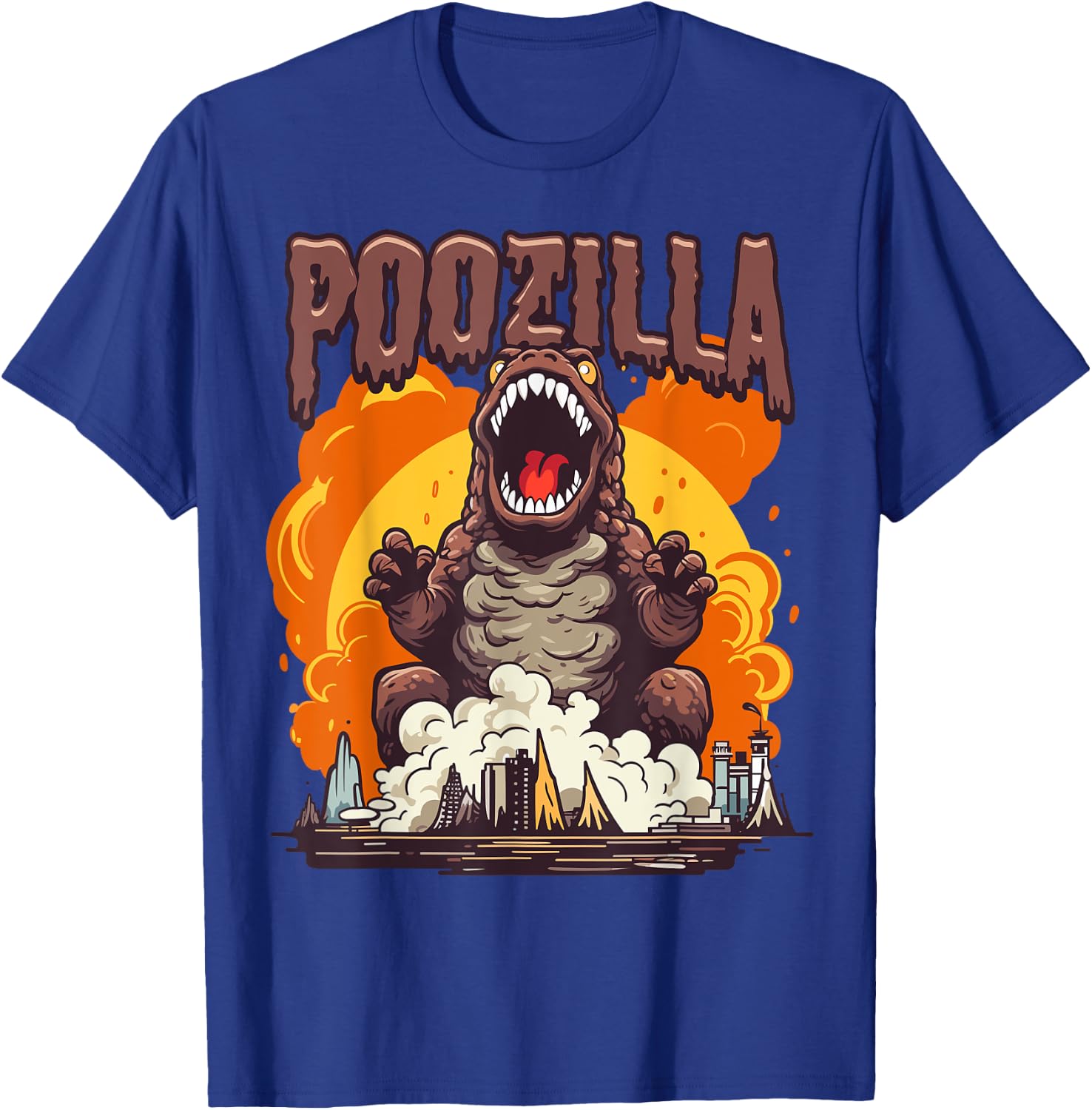 Poozilla Explosive Monstrous Diarrhea Poop Meme Funny T-Shirt - T-Shirt | Royal