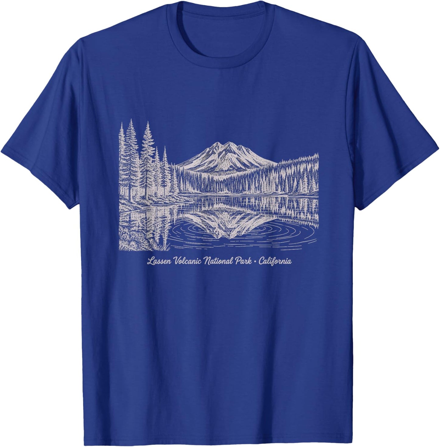 Vintage Lassen Volcanic National Park California Design T-Shirt - T-Shirt | Royal