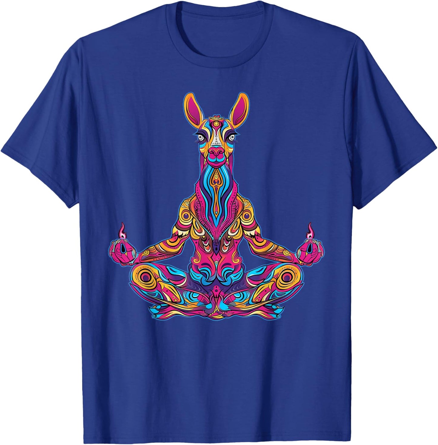 Lama Alpaca Meditating Trippy Psychedelic Funny Yoga Yogi T-Shirt - T-Shirt | Royal