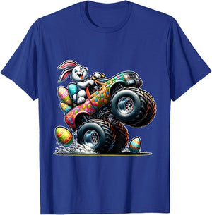Happy Easter Eggs Monster Truck Easter Bunny T-Shirt - T-Shirt | Royal