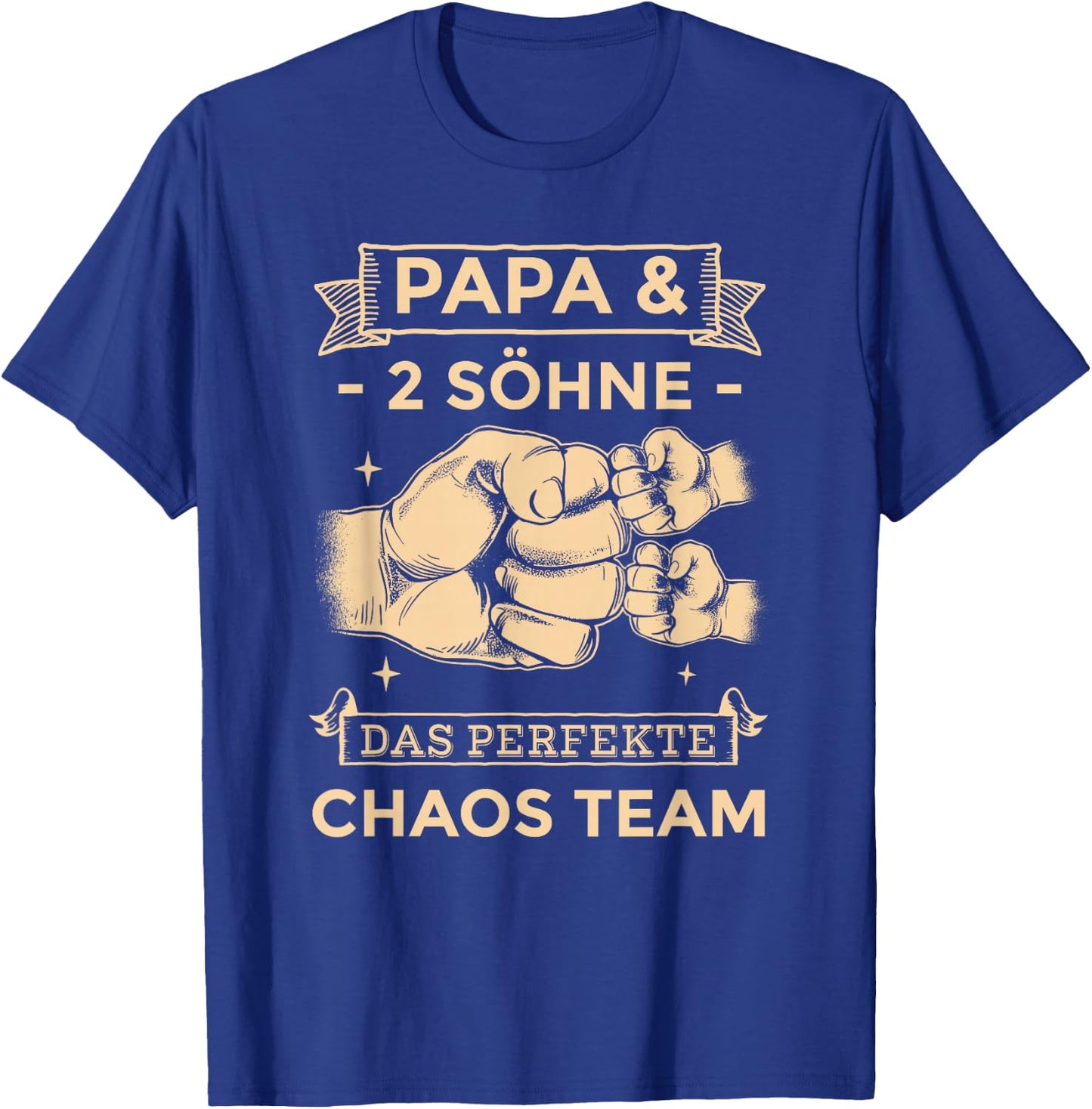 Papa & 2 Söhne Chaos Team Partnerlook Männertag Vatertag T-Shirt - T-Shirt | Royal