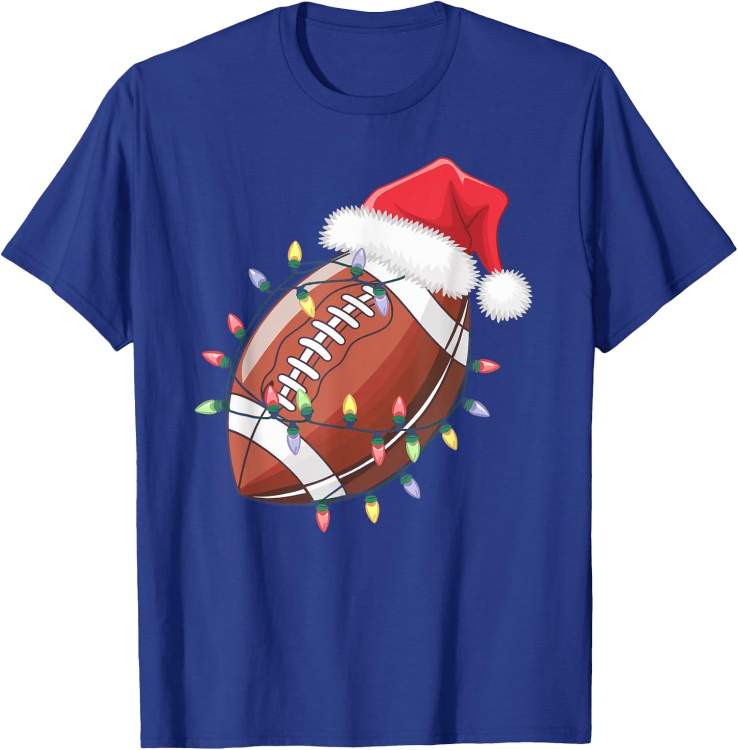 Santa Football for Christmas Football Christmas Boys T-Shirt - T-Shirt | Royal