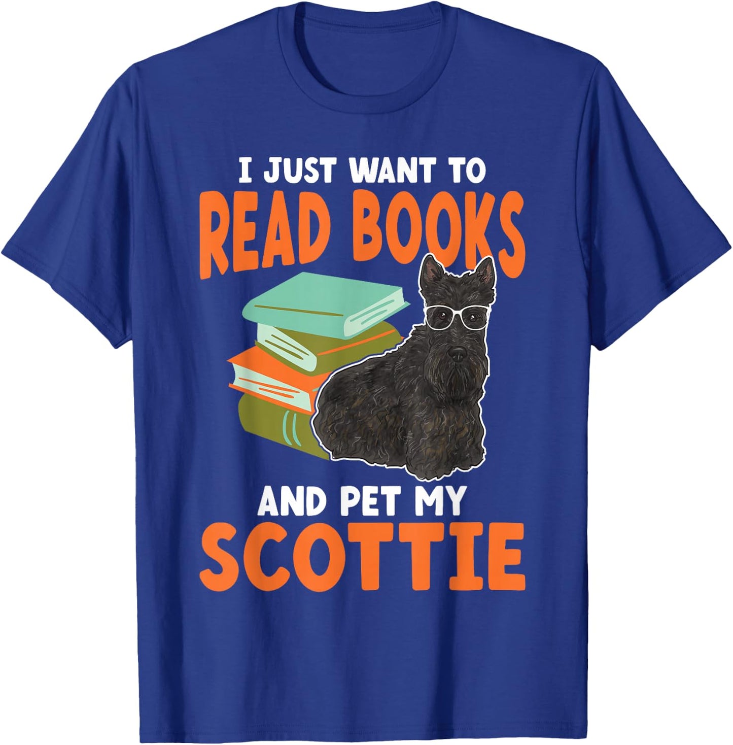 Scottish Terrier Read Books Scottie Dog T-Shirt - T-Shirt | Royal