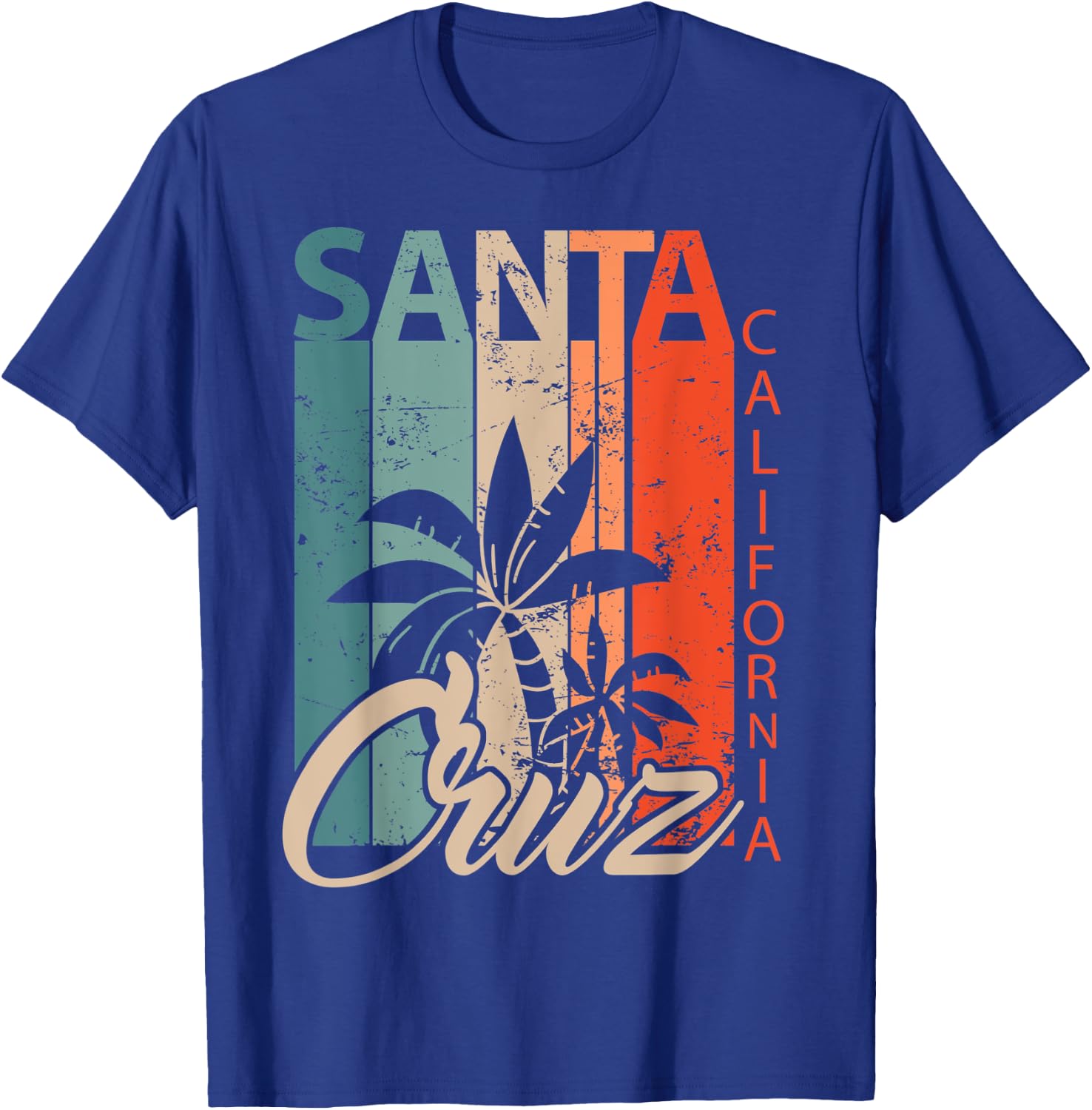 Santa Cruz California surfer skater vintage retro 70s T-Shirt - T-Shirt | Royal