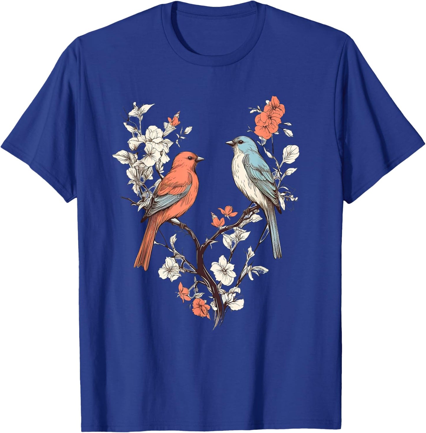 Birds On A tree Branch Birding Bird Watching Bird T-Shirt - T-Shirt | Royal