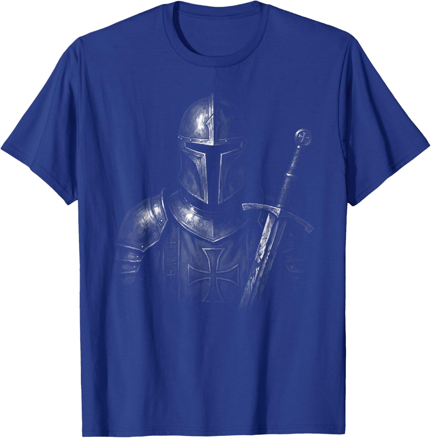 Knight Christian Portrait Templar Warrior of God Crusader T-Shirt - T-Shirt | Royal