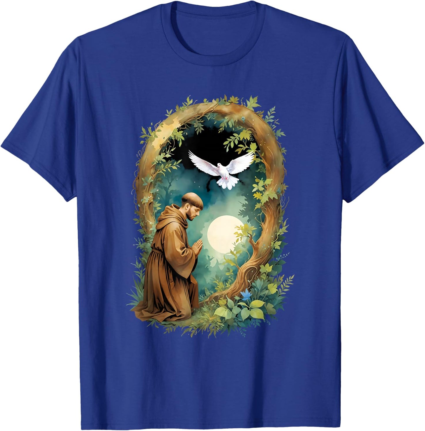 St Francis of Assisi Patron Saint of Animals Holy Catholic T-Shirt - T-Shirt | Royal
