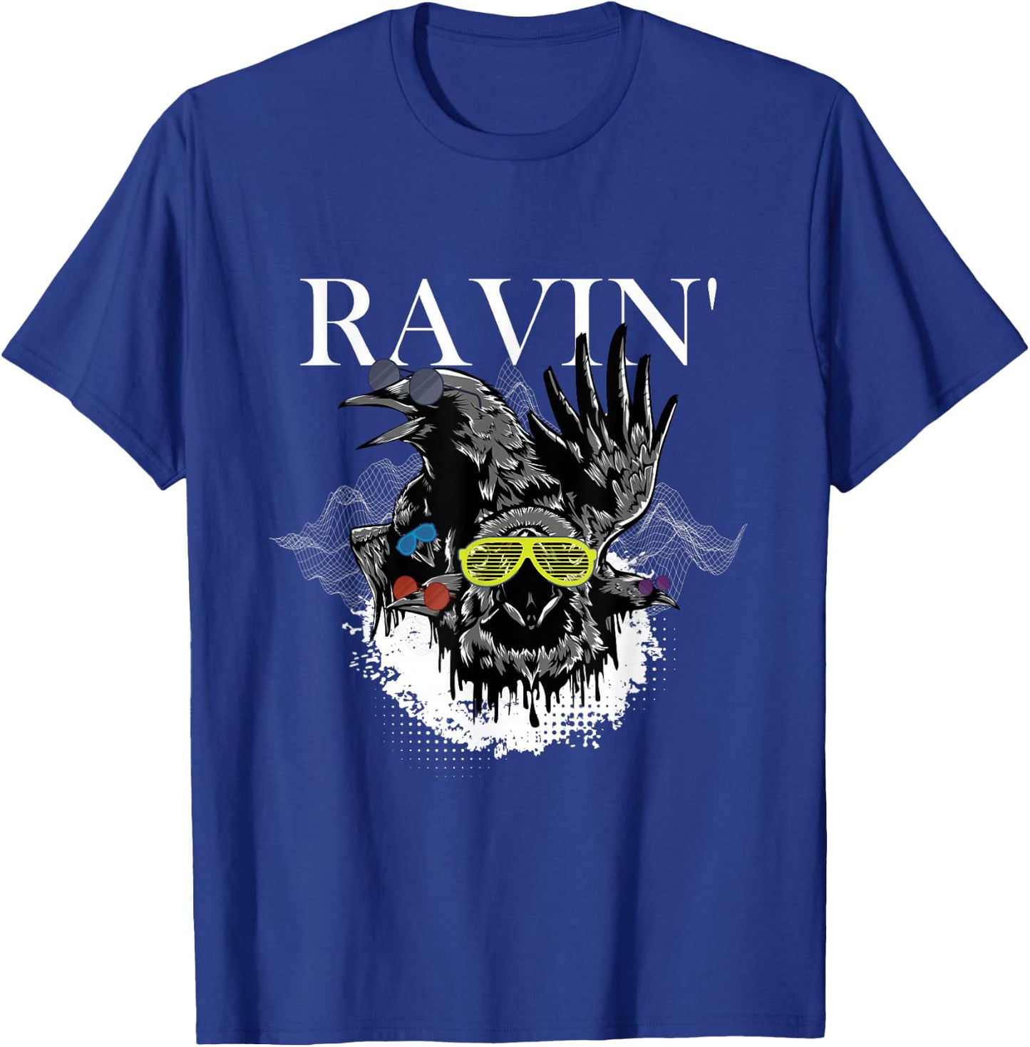 Funny Ravin' | Raven Rave | EDM Music DJ T-Shirt - T-Shirt | Royal