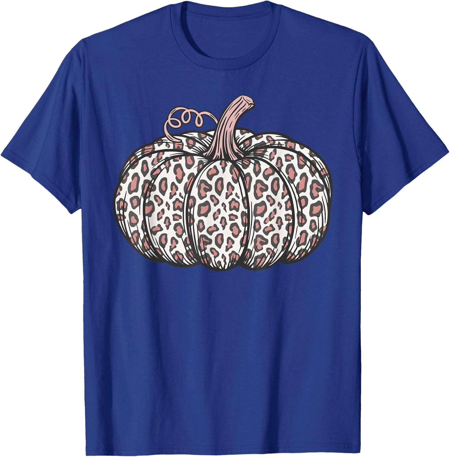 Leopard Print Pumpkin Fall Trendy Autumn Women's Graphic T-Shirt - T-Shirt | Royal