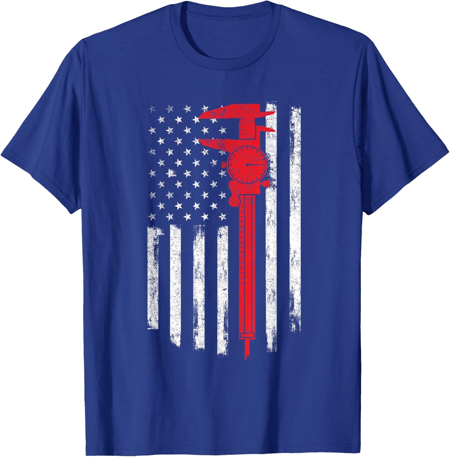 Mechanic Tools - American Flag Machinist Machine Operator T-Shirt - T-Shirt | Royal