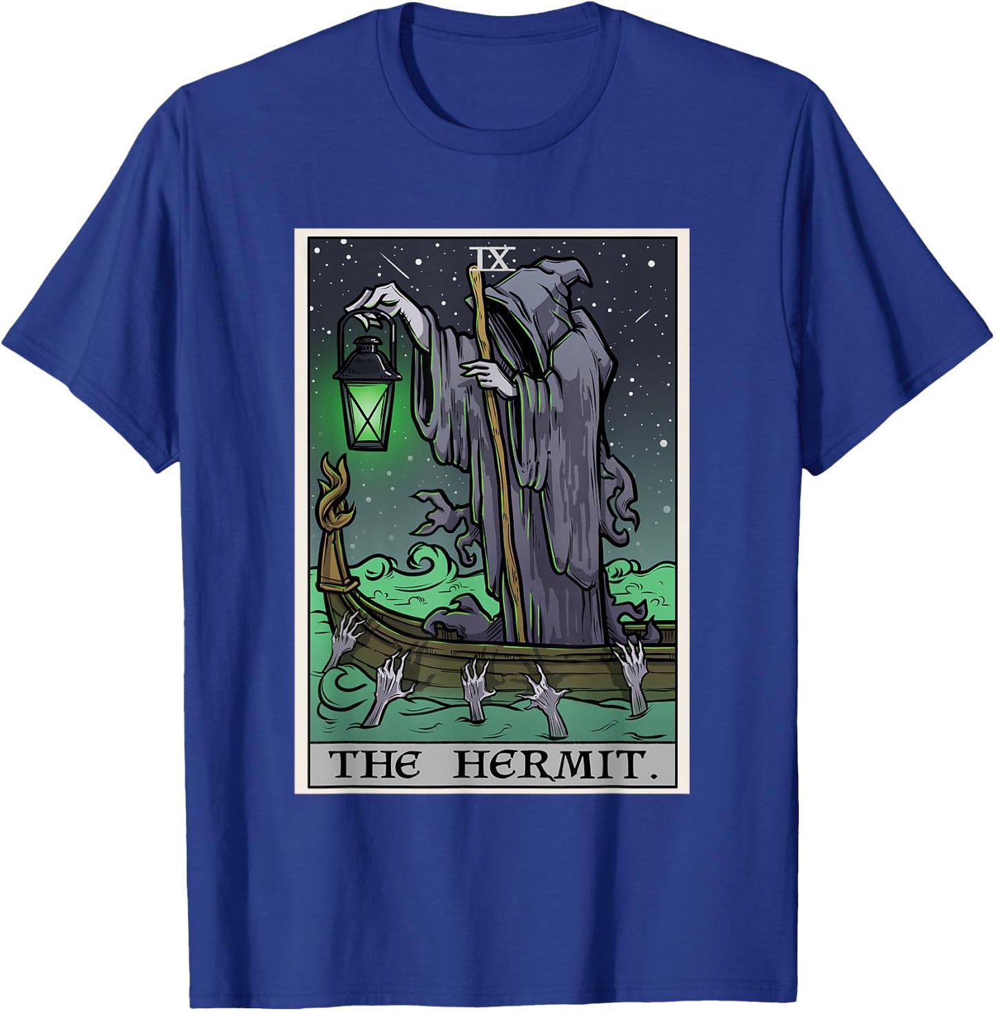 The Hermit Tarot Card Gothic Halloween Grim Reaper Horror Small T-Shirt - T-Shirt | Royal