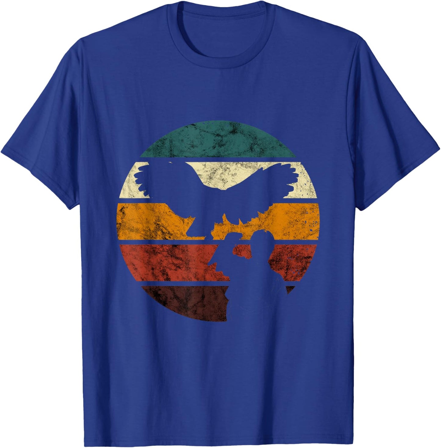 Falconry Red Tailed Hawk Vintage Retro Ornithology Falcon T-Shirt - T-Shirt | Royal