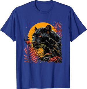 Panther Moon Artwork Wildlife Panther Lover Animal Art T-Shirt - T-Shirt | Royal