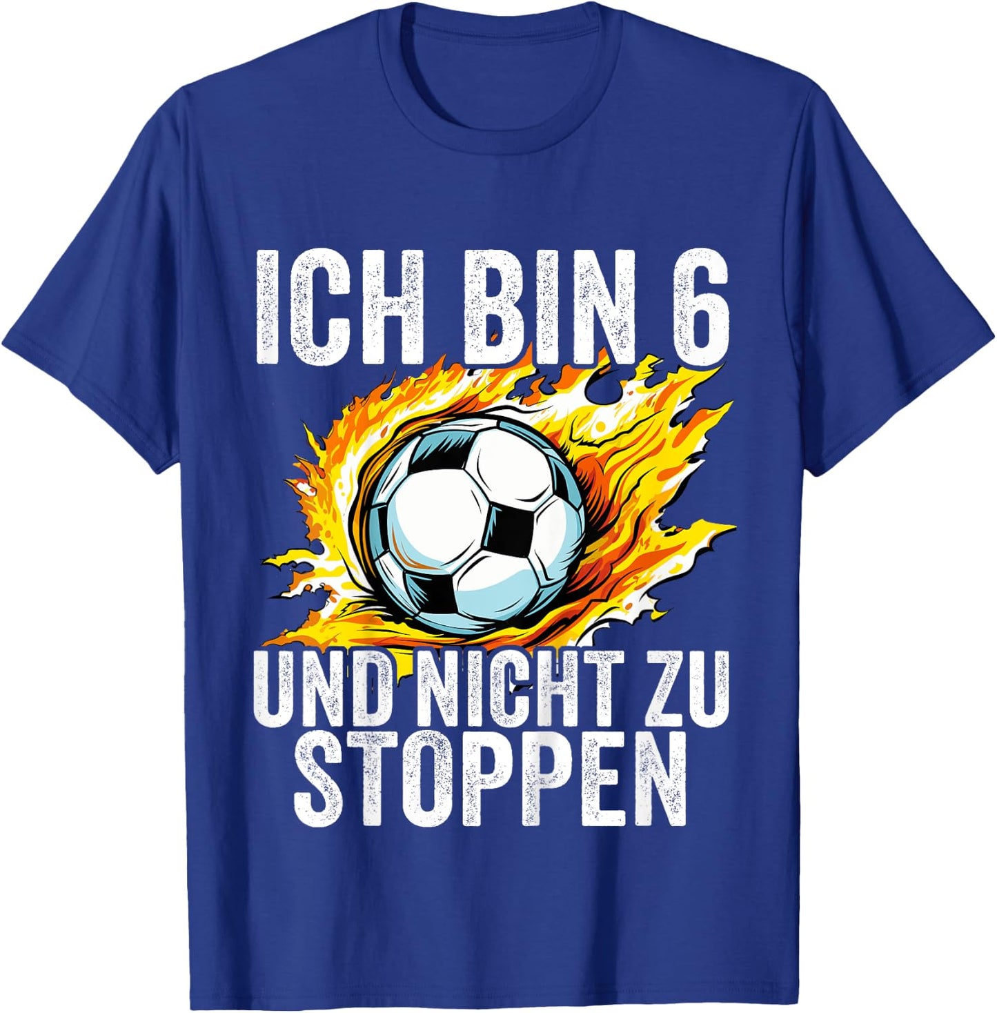 Kinder 6. Geburtstag Jungs 6 Jahre Junge Fußball Fußballer Sechs T-Shirt - T-Shirt | Royal