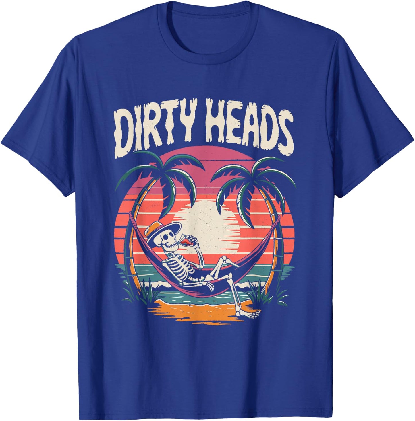 Chill Skeleton Dirty Heads Retro Beach Art Women T-Shirt - T-Shirt | Royal