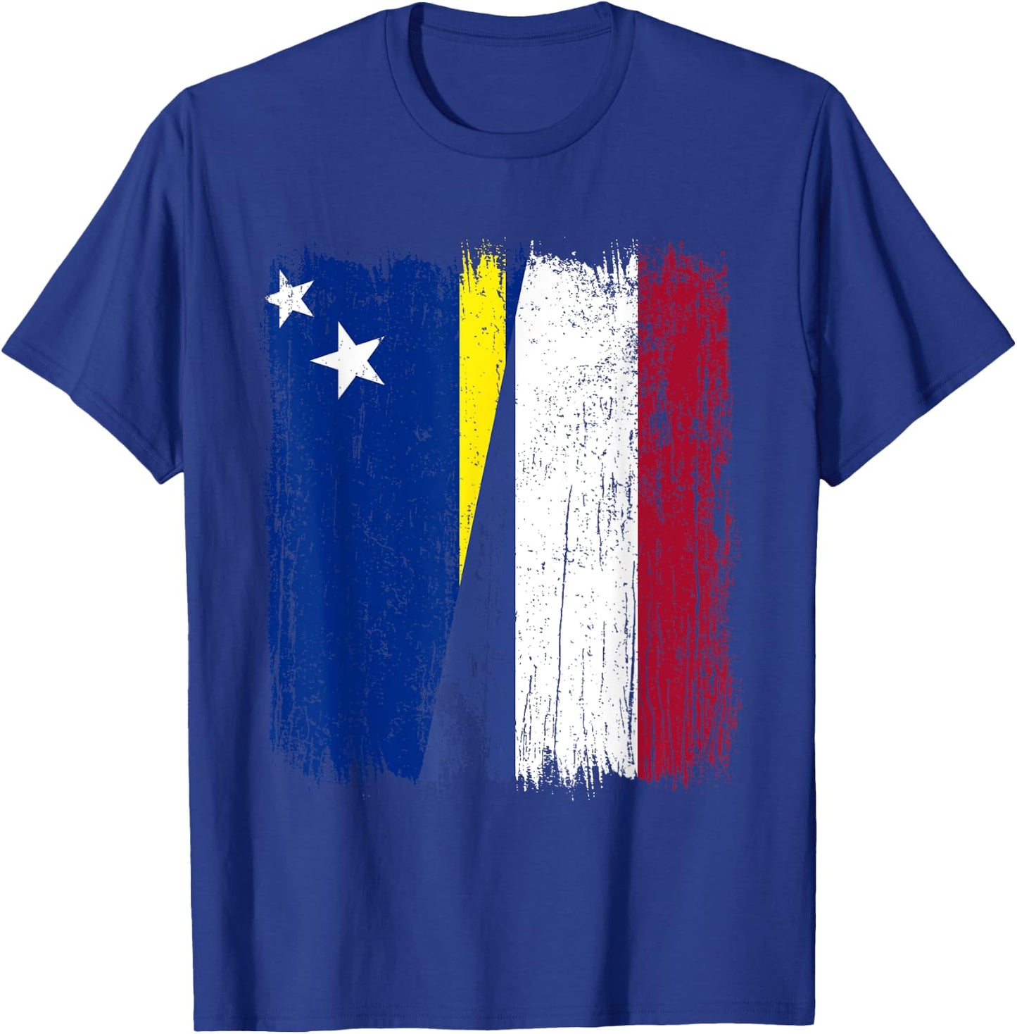 Curacao Holland Half Flag Curacaoan Dutch Heritage T-Shirt - T-Shirt | Royal