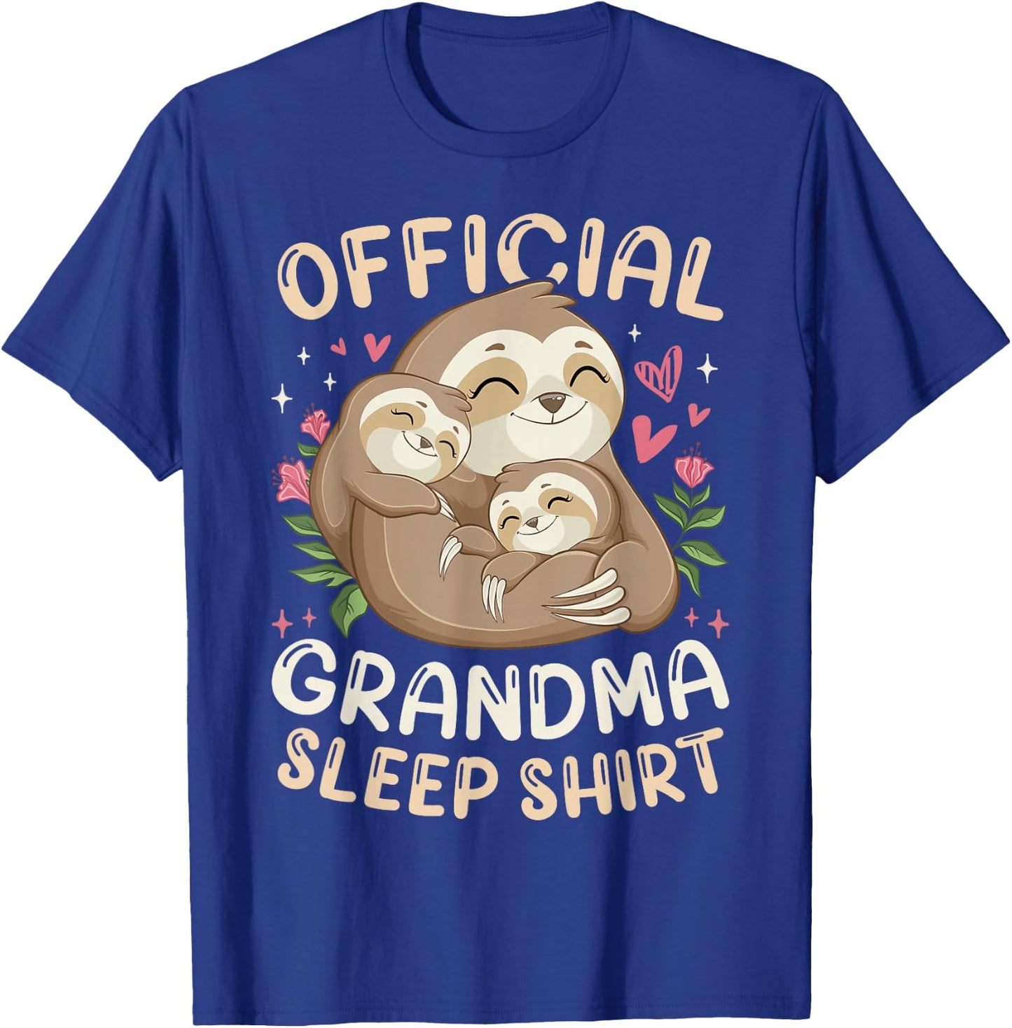 Official Grandma Sleep Shirt, Mother's Day Sloth & Children T-Shirt - T-Shirt | Royal