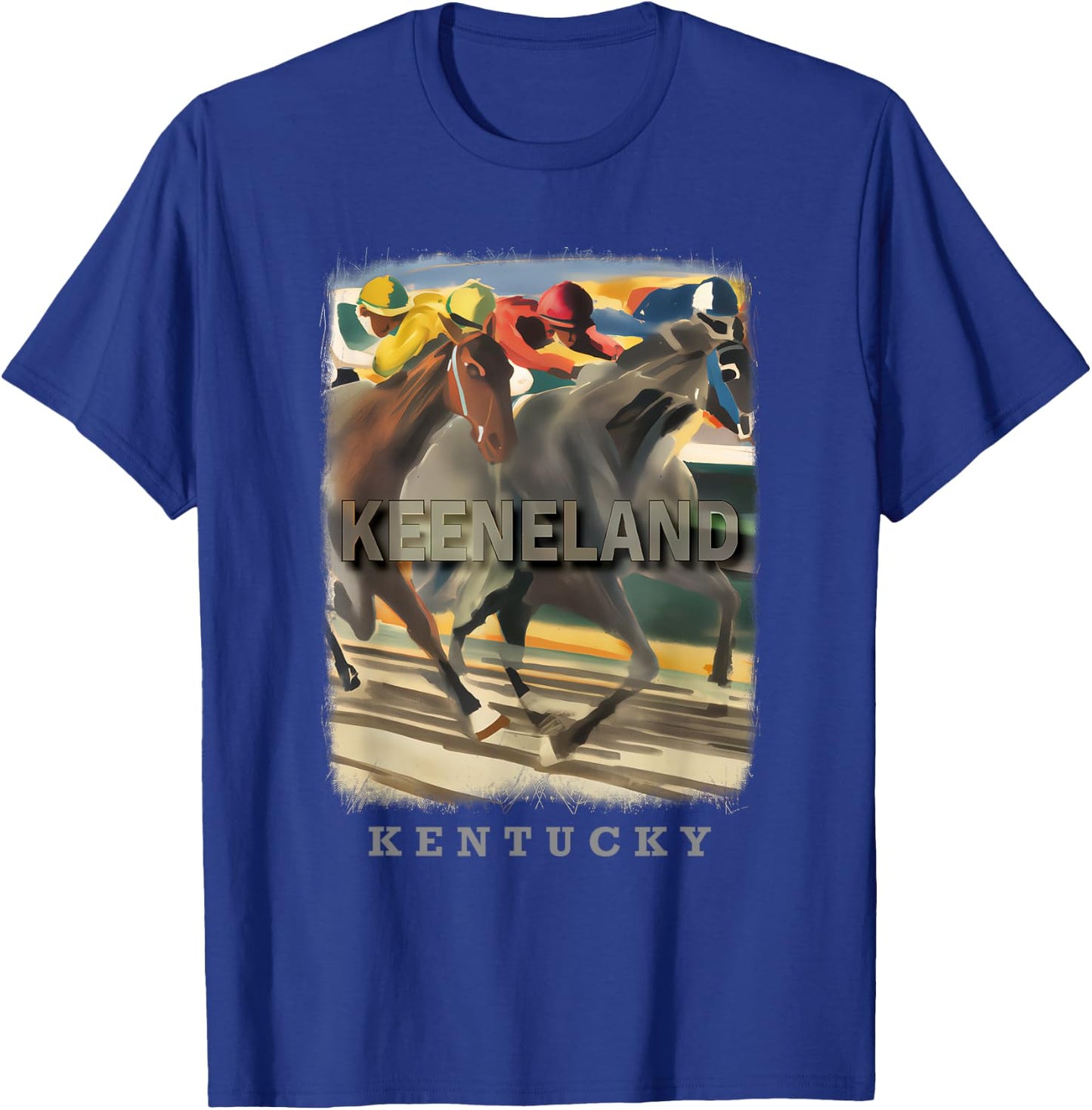 Keeneland Kentucky KY Horse Racing Excitement SD447 T-Shirt - T-Shirt | Royal