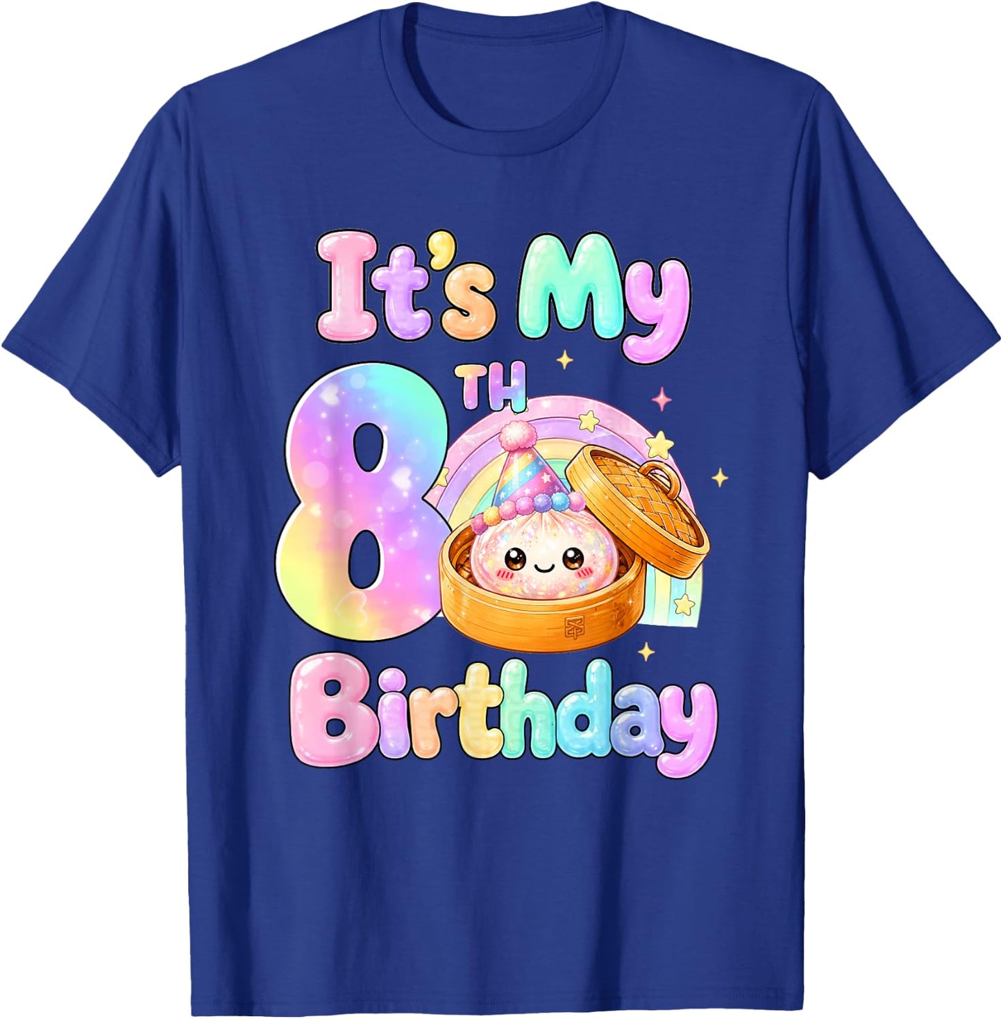 It's My 8th Birthday Kawaii Dumpling Anime Birthday Party T-Shirt - T-Shirt | Royal
