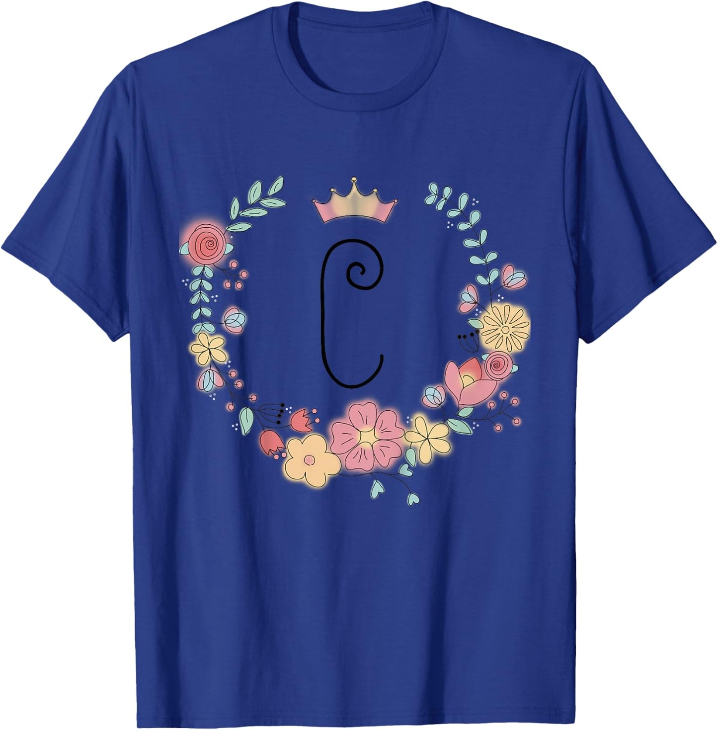 Enfant Cadeau personalisé pour fillettes thème princesses lettre C T-Shirt - T-Shirt | Royal