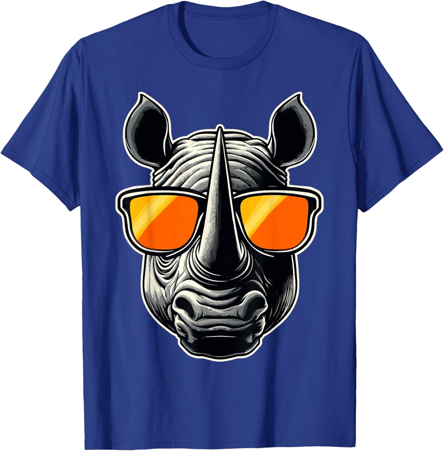 Magical and Funny Rhino lover Gifts Adult Classic Fit Black Animal Print T-Shirt - T-Shirt | Royal
