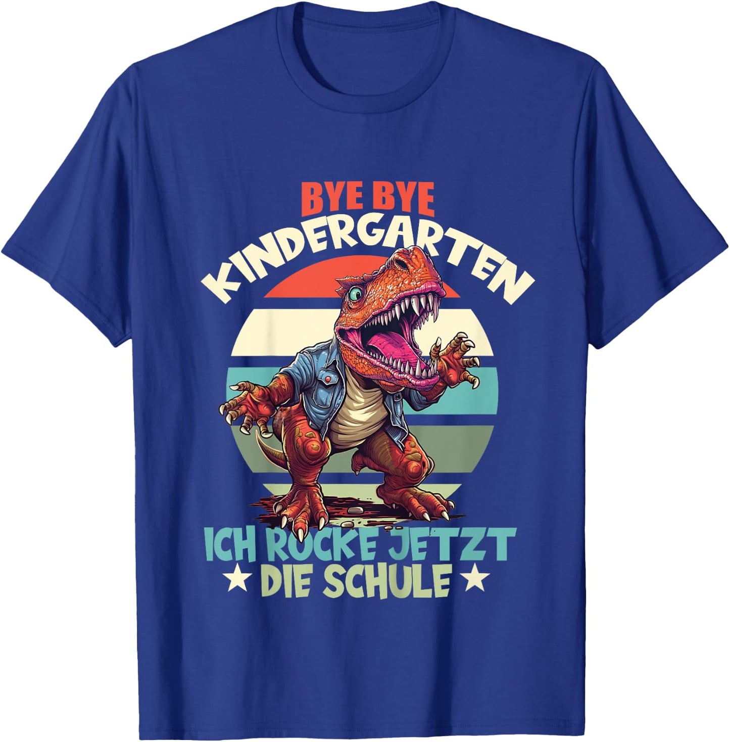 Children's Bye Bye Nursery with Dino Schulkind Zur First Day of School, black T-Shirt - T-Shirt | Royal