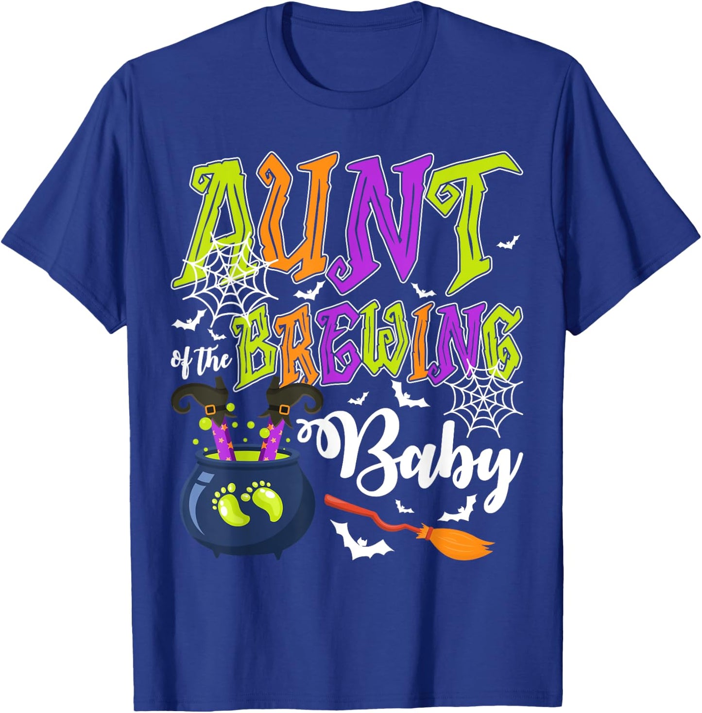 Aunt of Brewing Baby Matching Family Halloween Baby Shower T-Shirt - T-Shirt | Royal