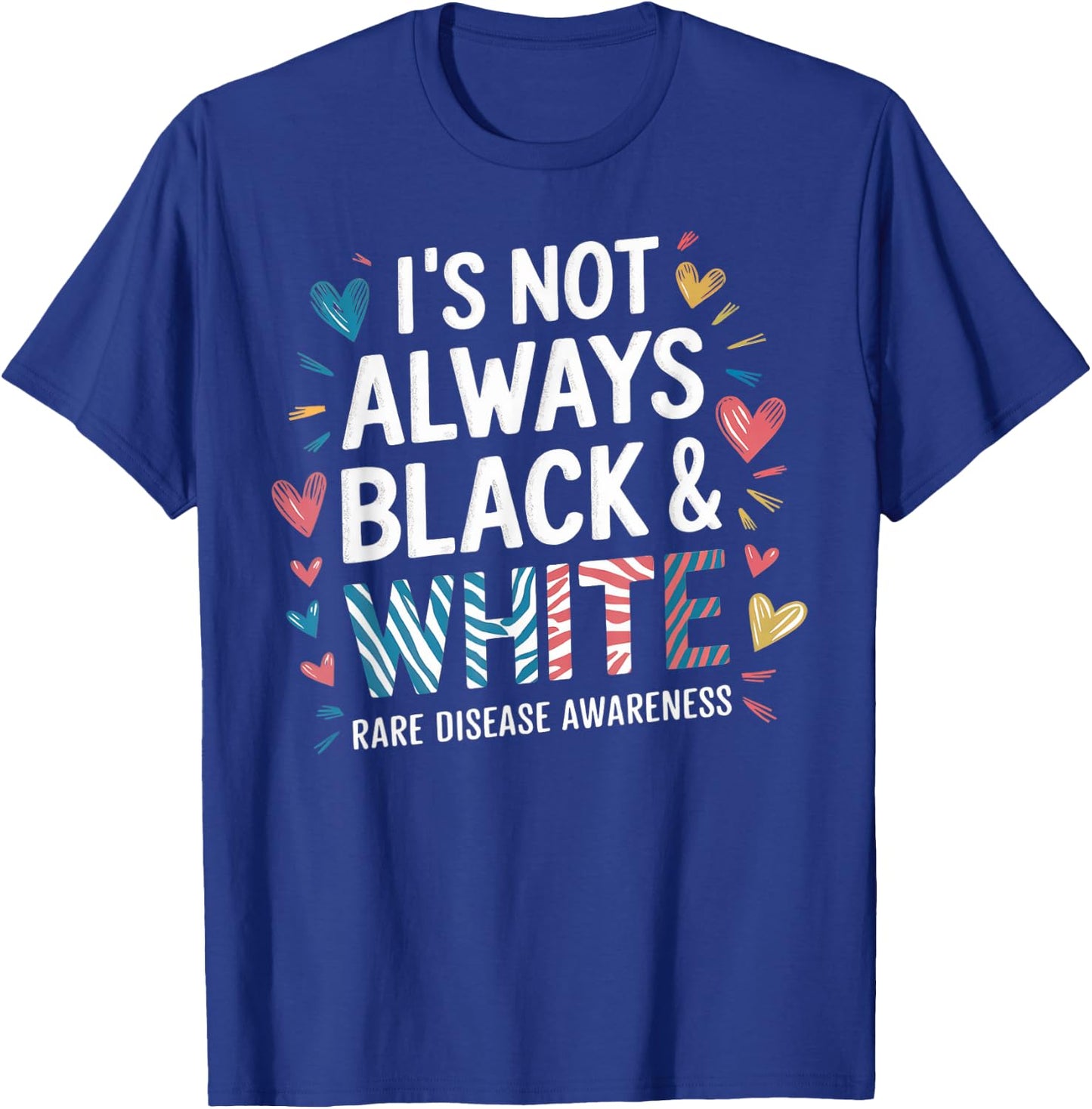 Rare Disease Awareness Day Zebra Warrior Support Ribbon Girl T-Shirt - T-Shirt | Royal