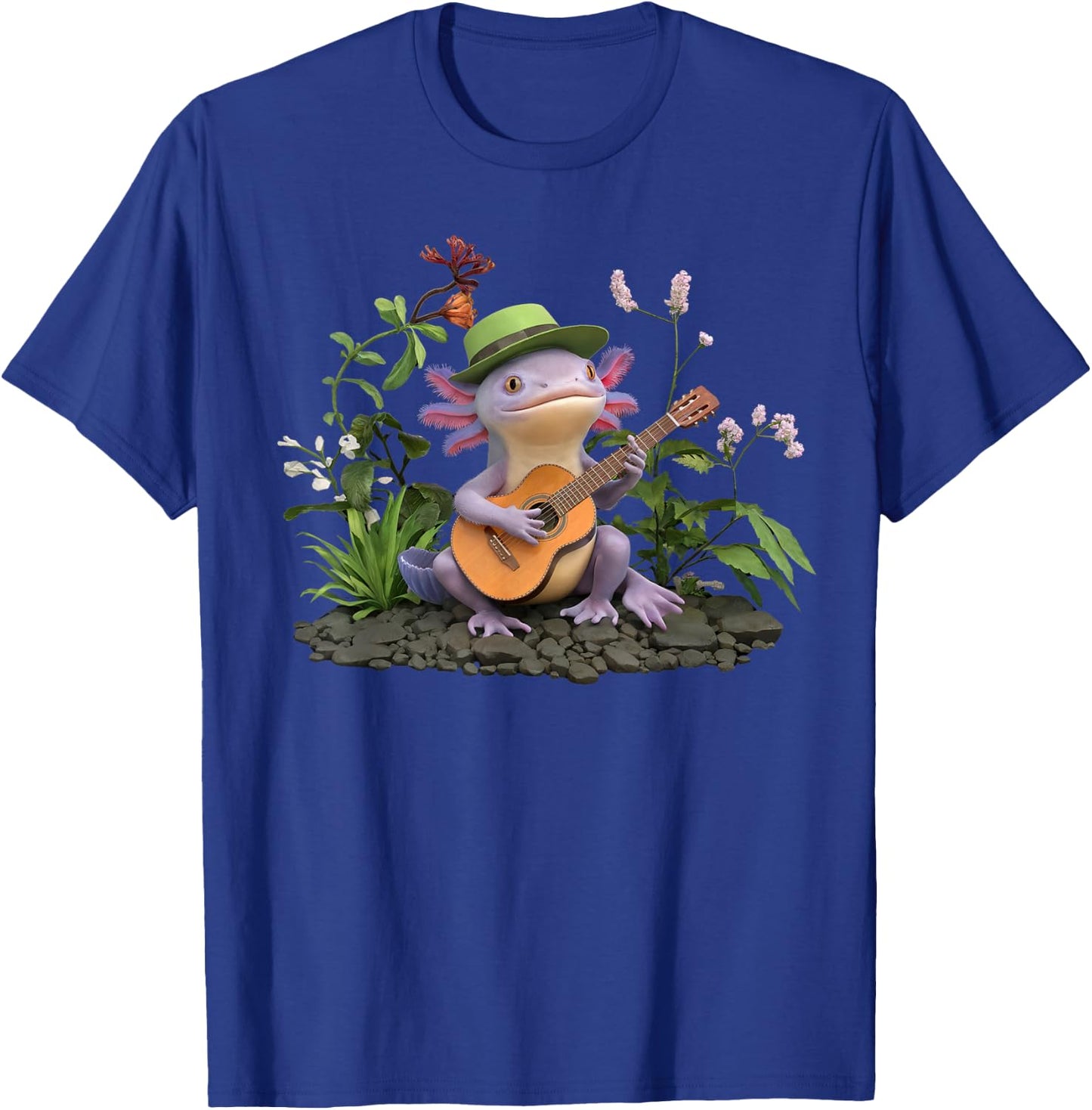 Axolotl Birthday Party Favors Playing Banjo Axolotl Party T-Shirt - T-Shirt | Royal