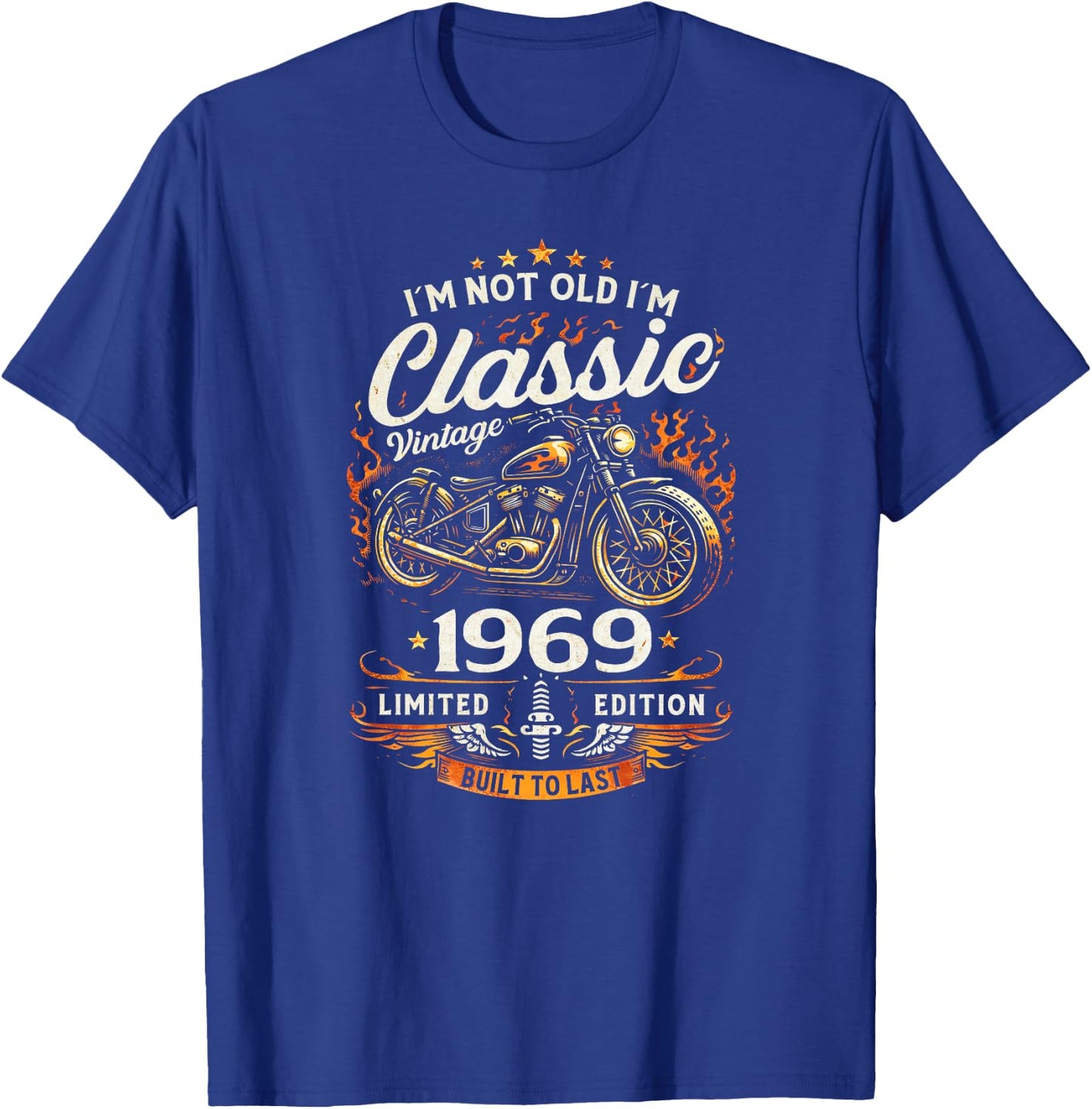 57 Ans Anniversaire Homme Moto Motard Biker 1969 Haut de Gamme T-Shirt - T-Shirt | Royal