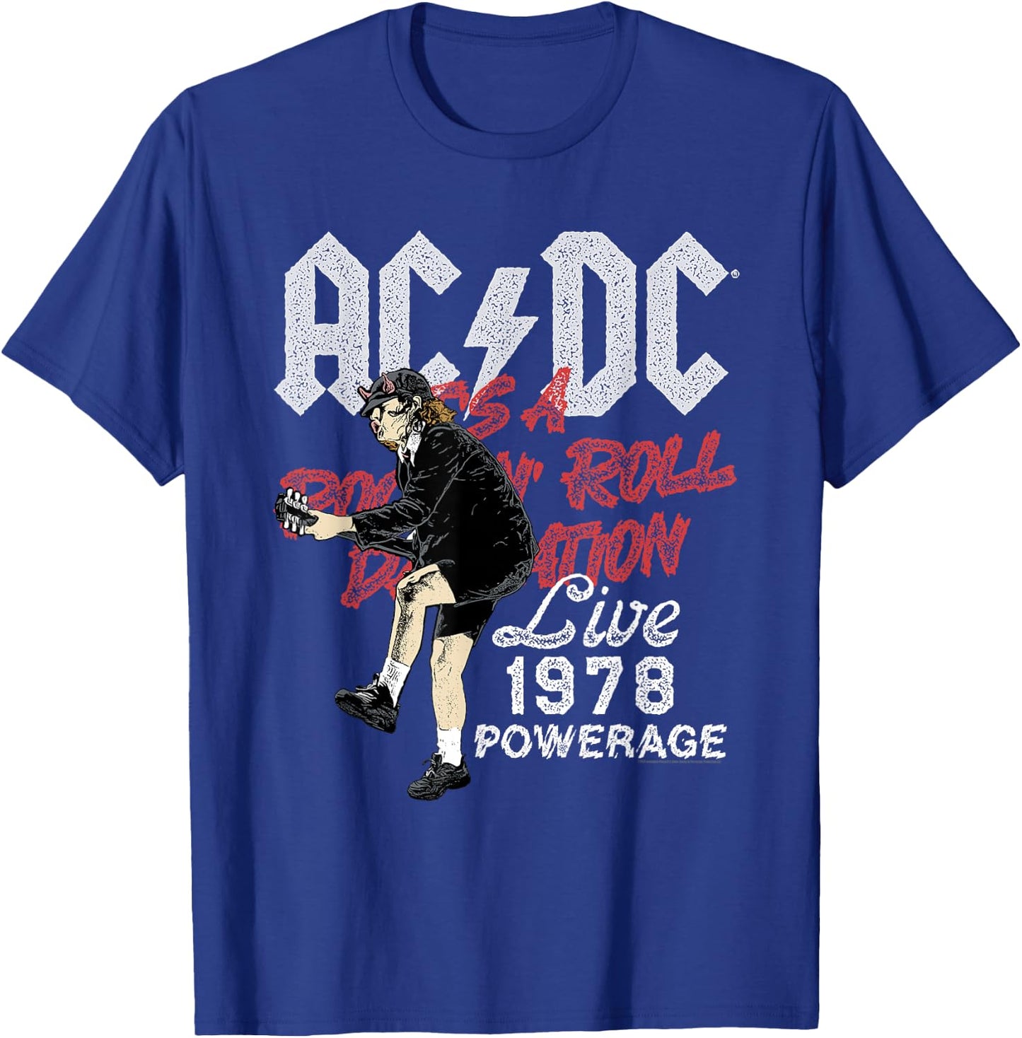 AC/DC Rock and Roll Damnation Live 1978 Powerage T-Shirt - T-Shirt | Royal