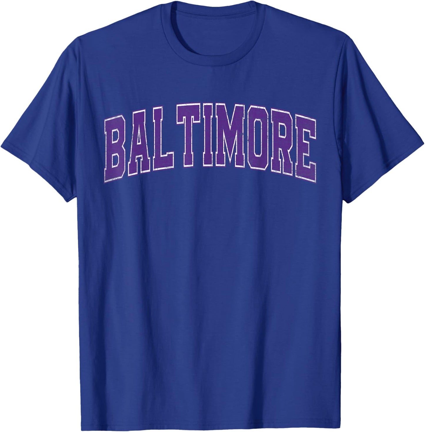 Baltimore MD Vintage Sports Purple Retro Varsity Text T-Shirt - T-Shirt | Royal