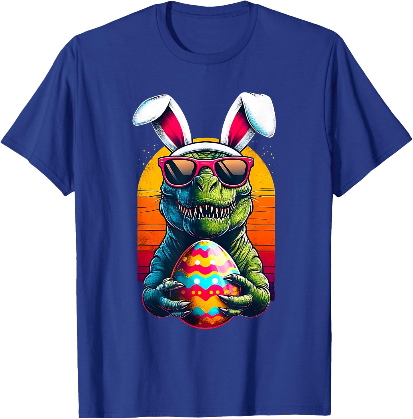 Happy Eastrawr TRex Easter Funny Dinosaur Bunny Egg Hunt Boy T-Shirt - T-Shirt | Royal