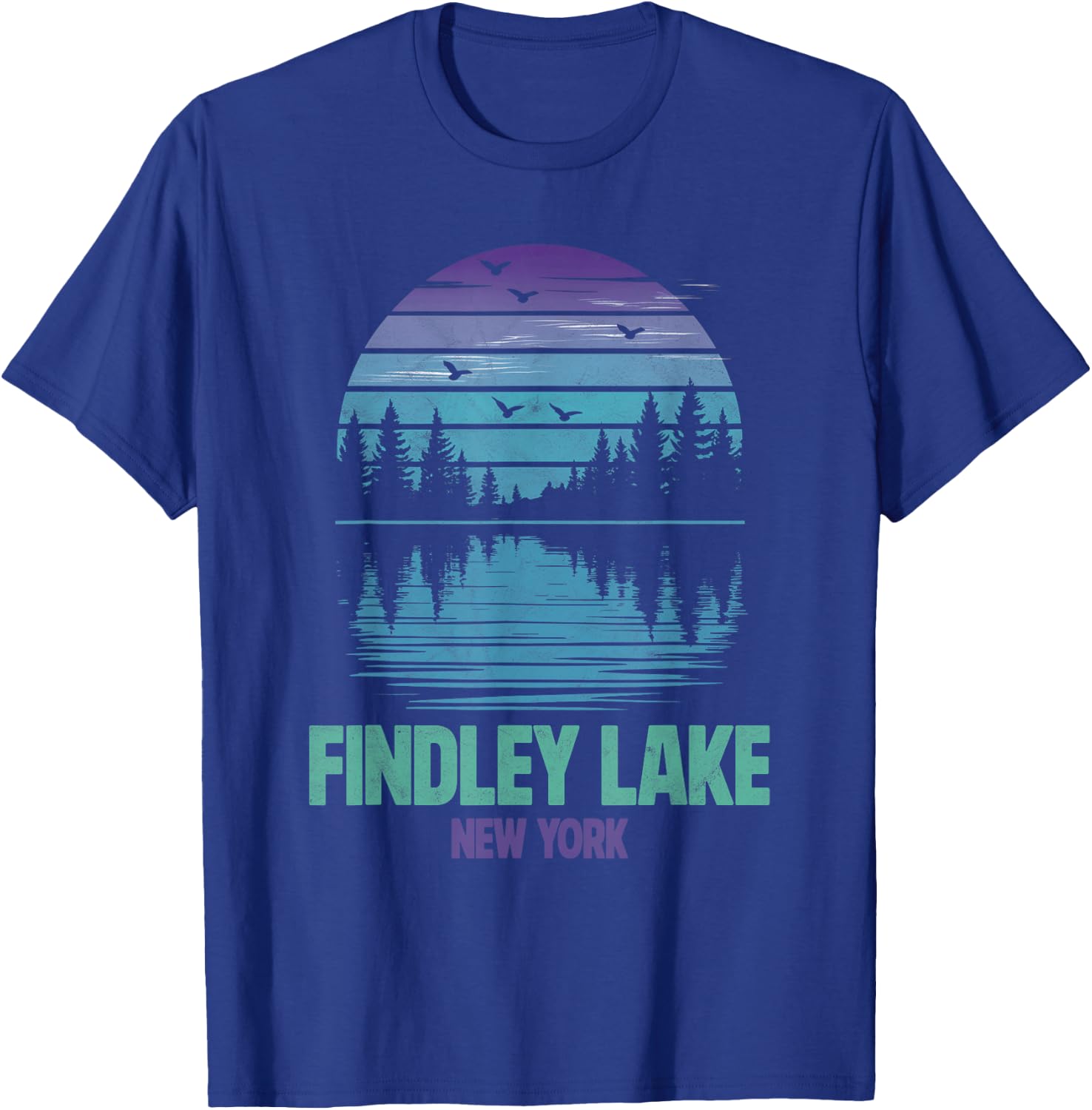 Findley Lake New York Outdoors Vintage T-Shirt - T-Shirt | Royal