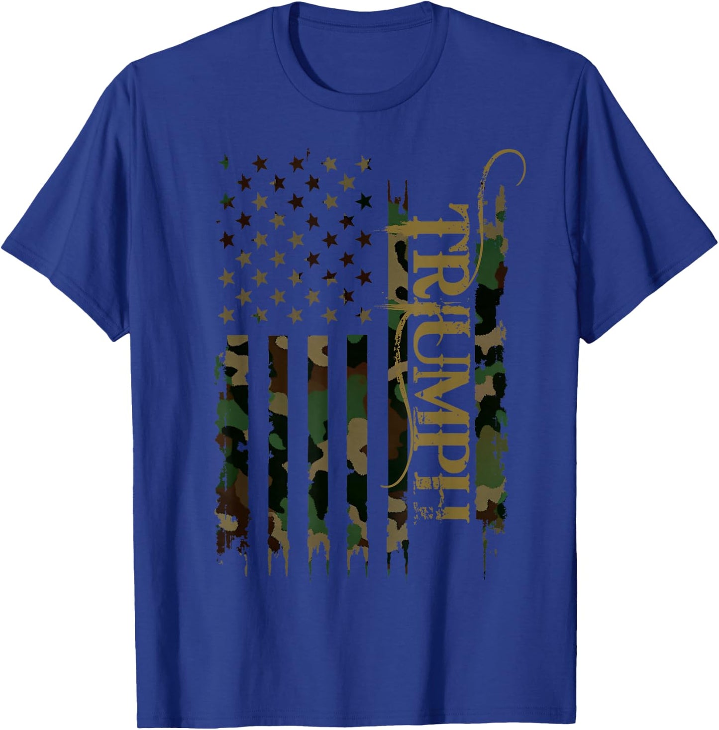 Triumph United States Distressed Camo US Flag , black T-Shirt - T-Shirt | Royal