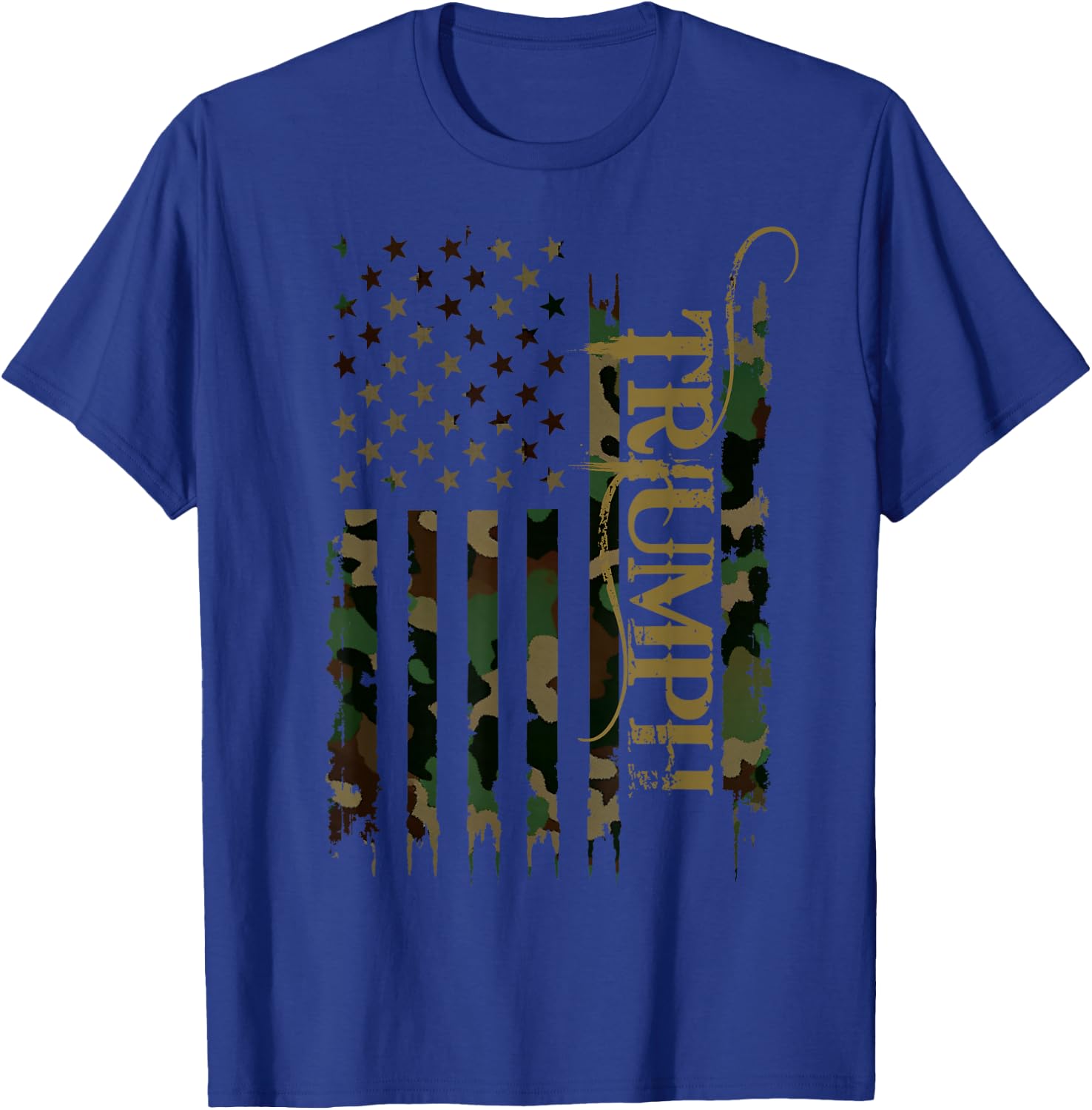 Triumph United States Distressed Camo US Flag , black T-Shirt - T-Shirt | Royal
