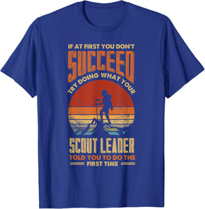 Scout Leader Funny Hiking Camping Trekking Lover T-Shirt - T-Shirt | Royal