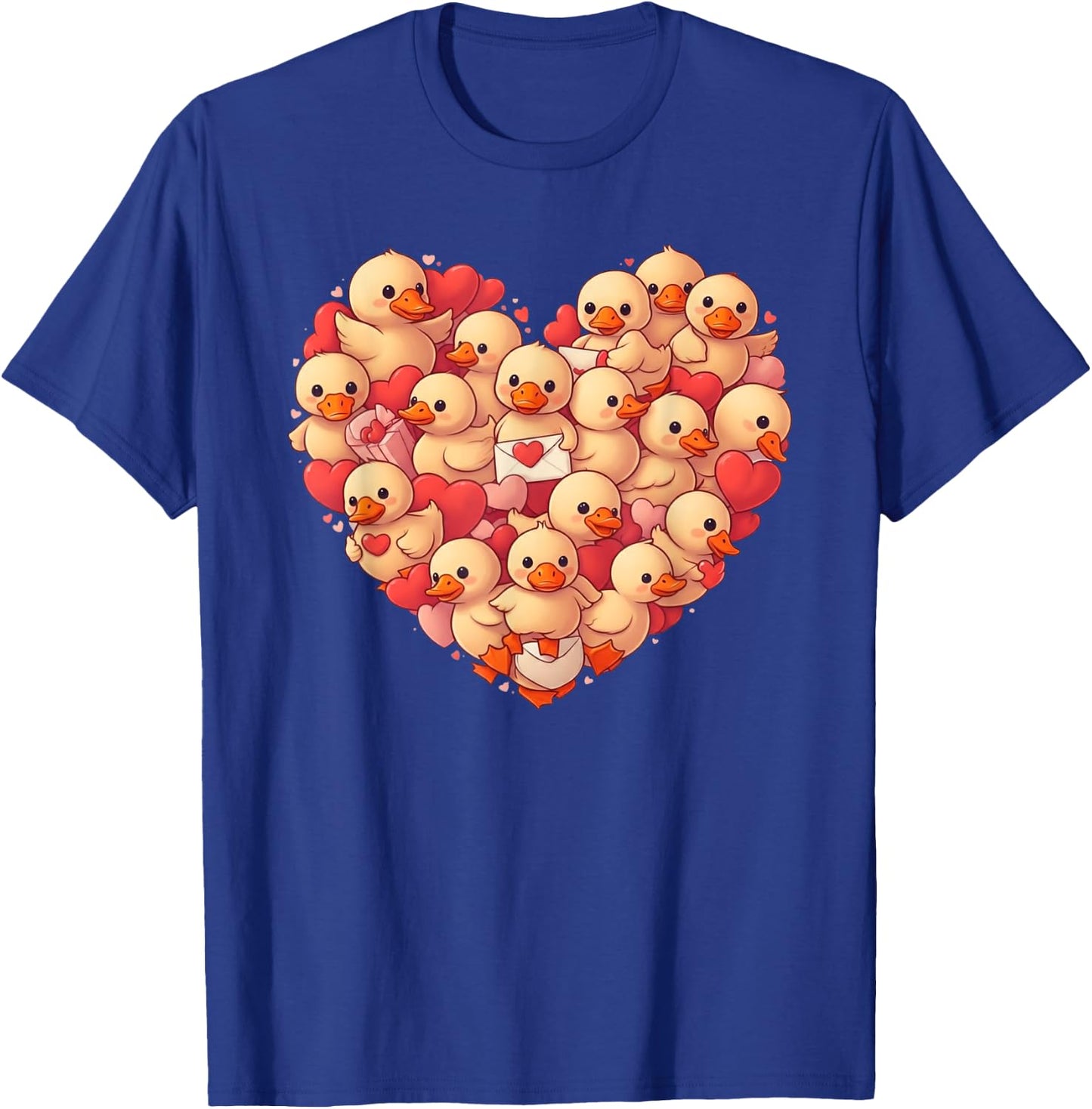 Funny Valentine's Day Duck Heart Shaped Duck , Men and Kids , Black, S T-Shirt - T-Shirt | Royal