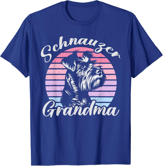 Schnauzer Grandma Pet Funny Mother's Day Vintage T-Shirt - T-Shirt | Royal