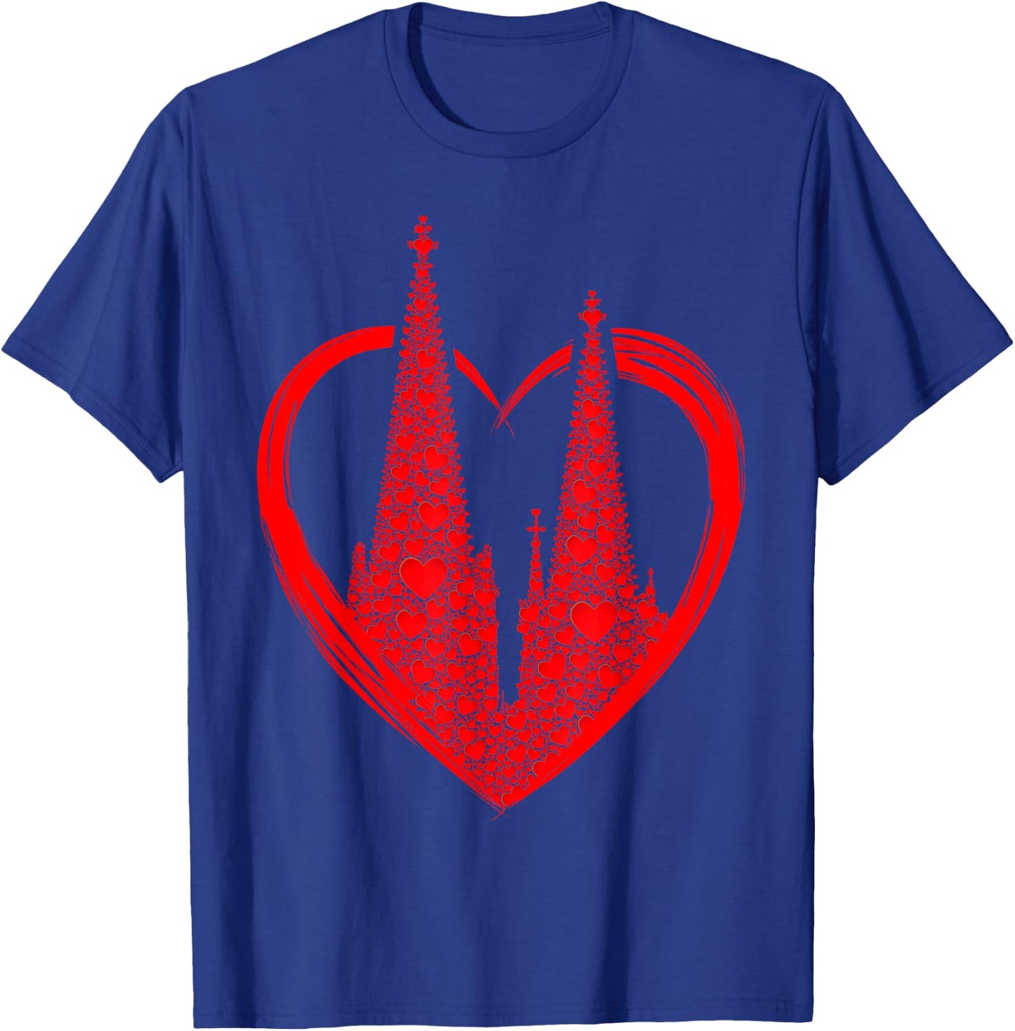 Cologne Cathedral with Heart for Cologne Fans Cologne Hearts Love Cologne , black T-Shirt - T-Shirt | Royal