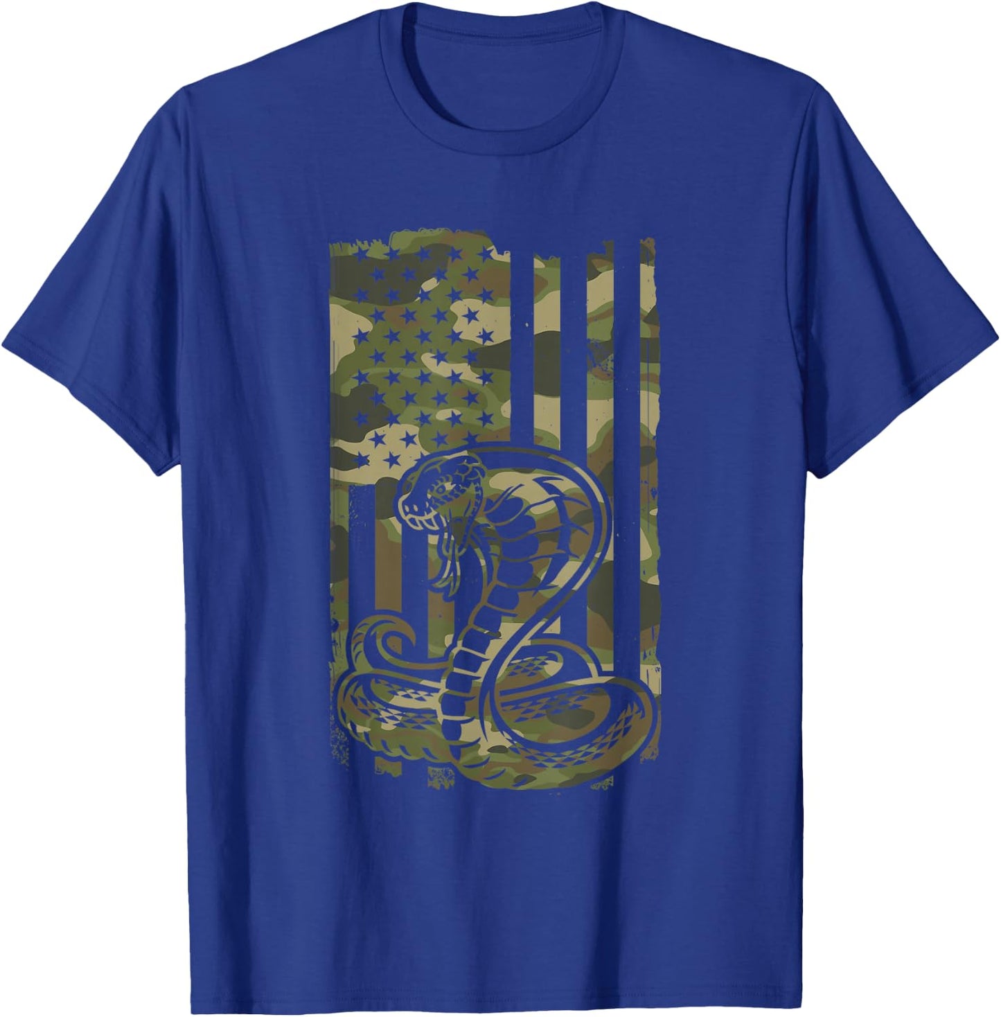 Snake Graphic Design - Python Snake Owner USA Flag 4th July T-Shirt - T-Shirt | Royal