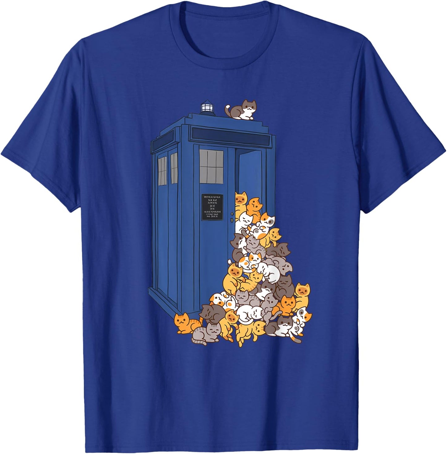 Tardis Funny Cats Vintage Retro Kitten Box T-Shirt - T-Shirt | Royal