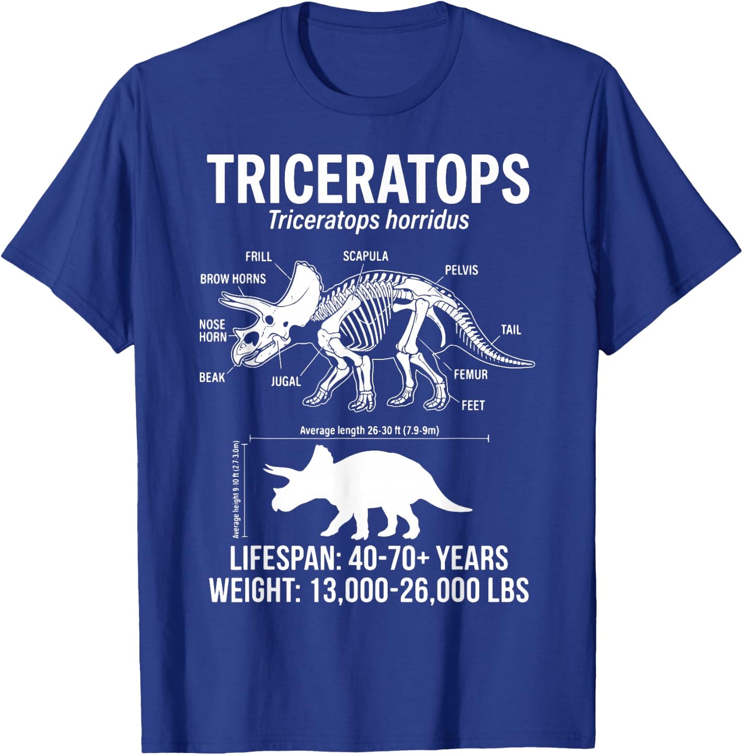 Triceratops Diagram T-Shirt - T-Shirt | Royal