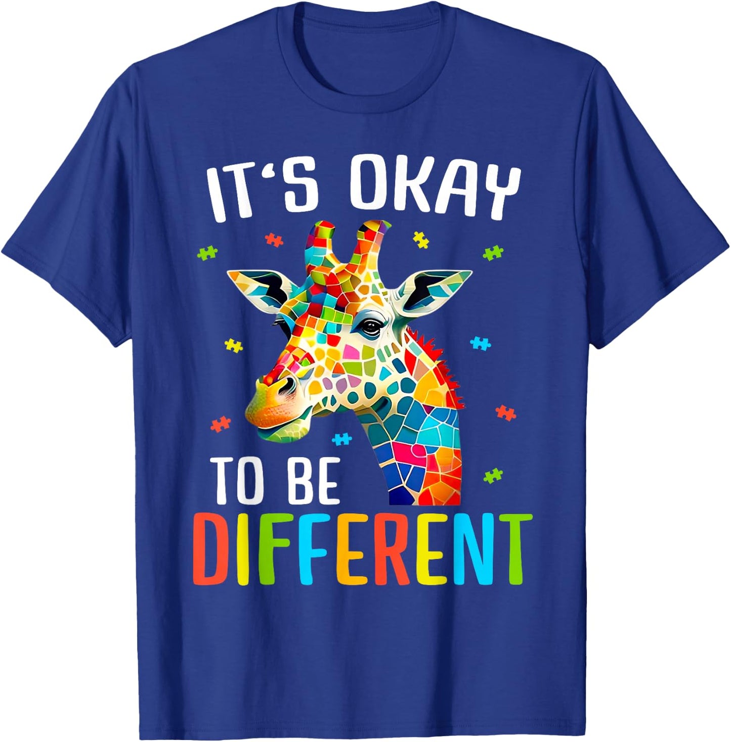 Giraffe Acceptance Children's Boys Girls Its Ok To Be Different T-Shirt - T-Shirt | Royal