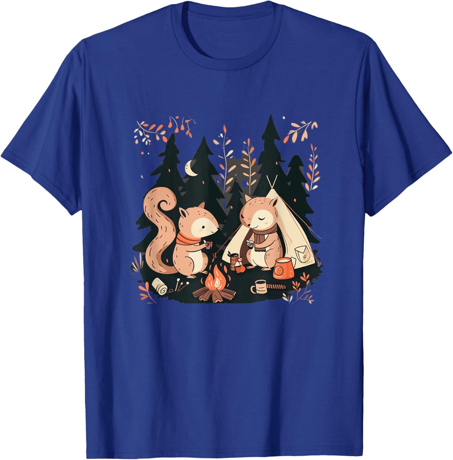 Camping Squirrels T-Shirt - T-Shirt | Royal