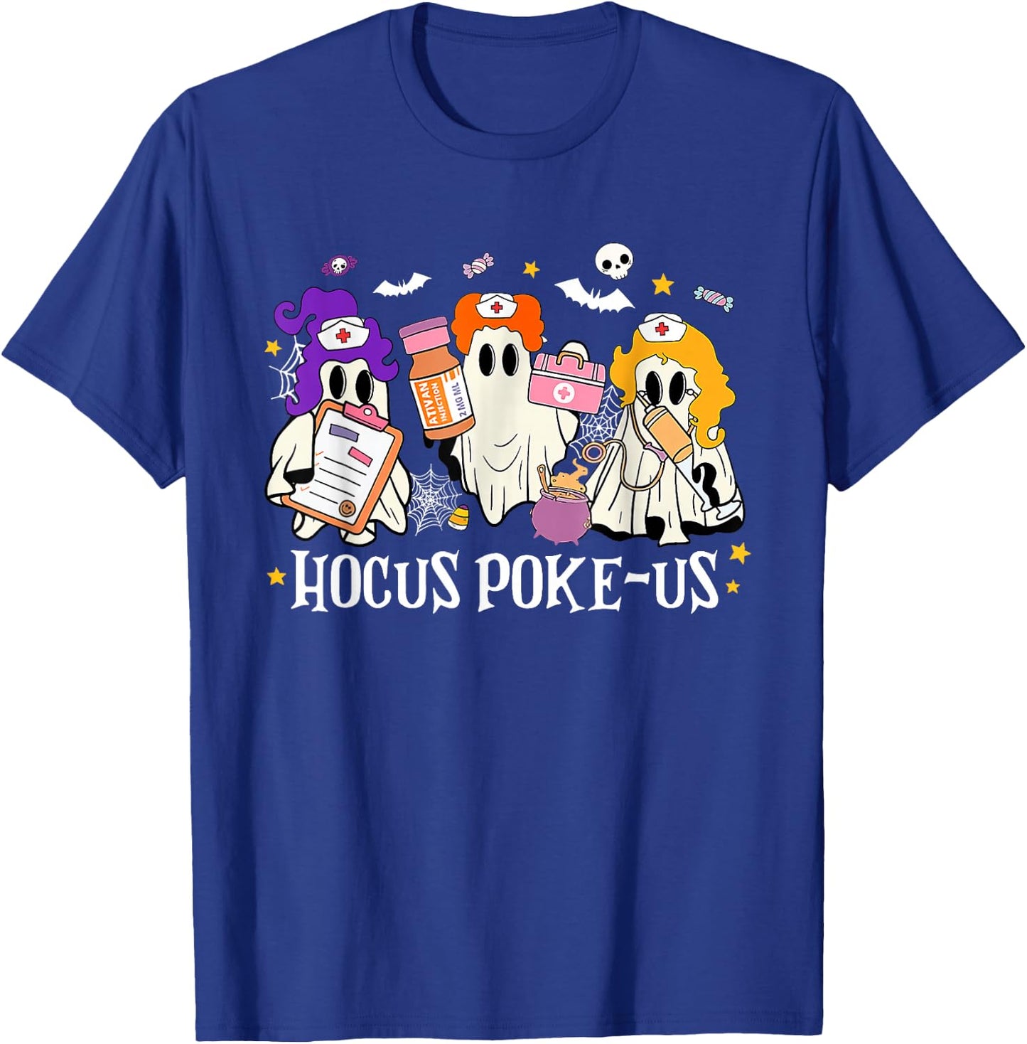 Hocus Poke-us Nurse Hocus Pocus Spooky Nurse Halloween T-Shirt - T-Shirt | Royal