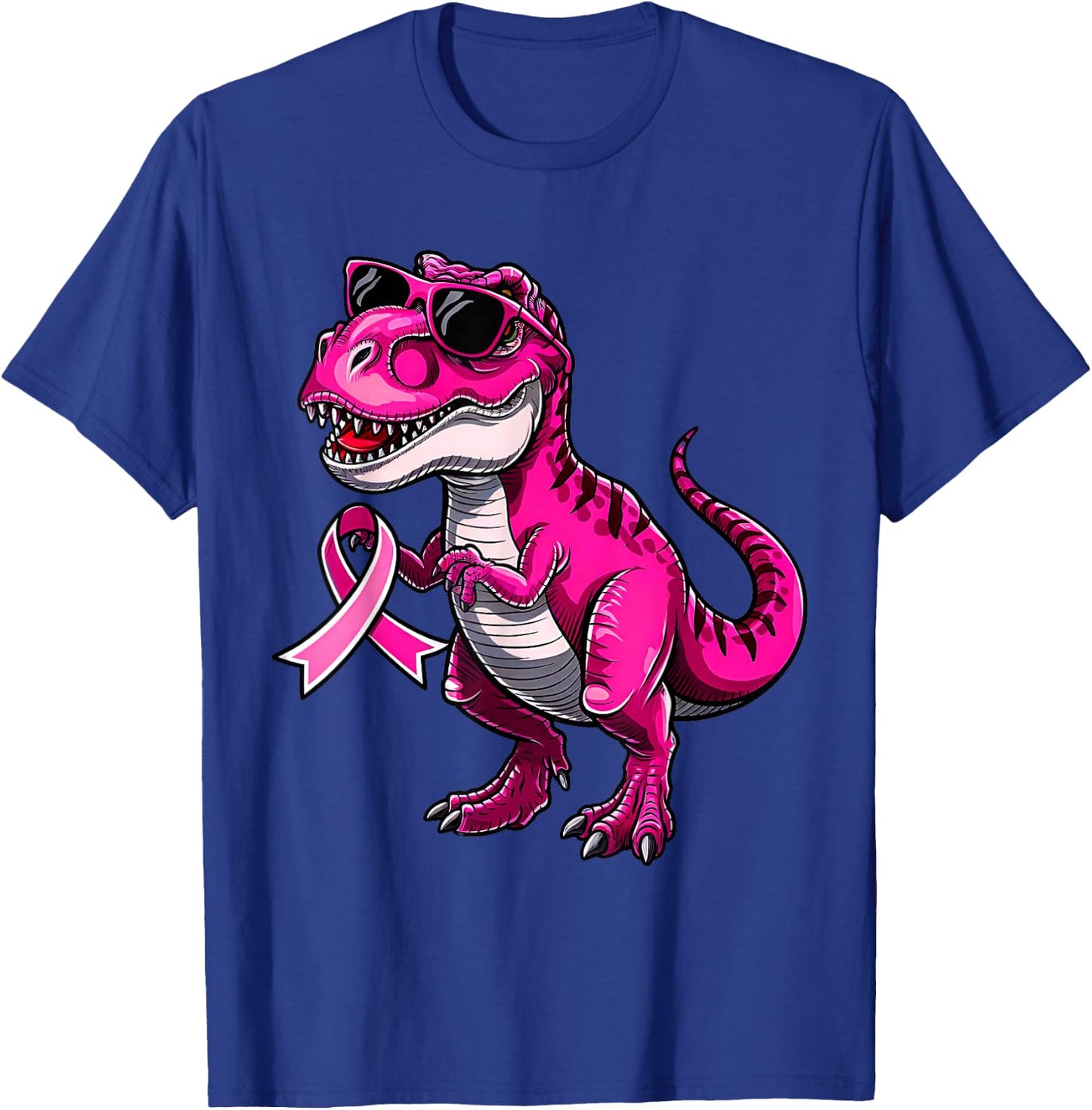 In October We Wear Pink Dinosaur Breast Cancer Awareness T-Shirt - T-Shirt | Royal